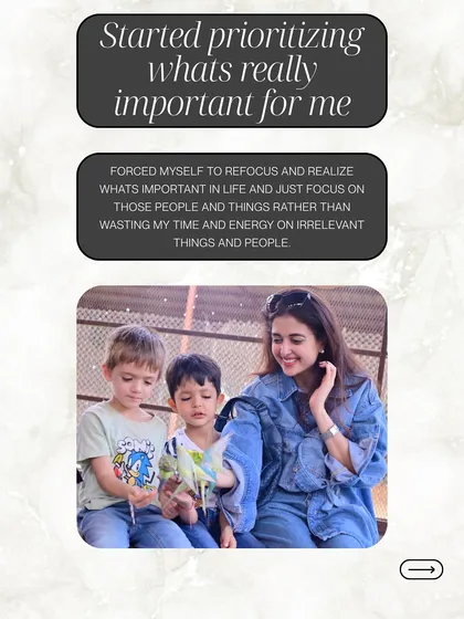 I learned to prioritize what's truly important. I refocused my energy on the people and things that matter, rather than wasting it on things that drained me. Here I am with my children, my biggest priority.
