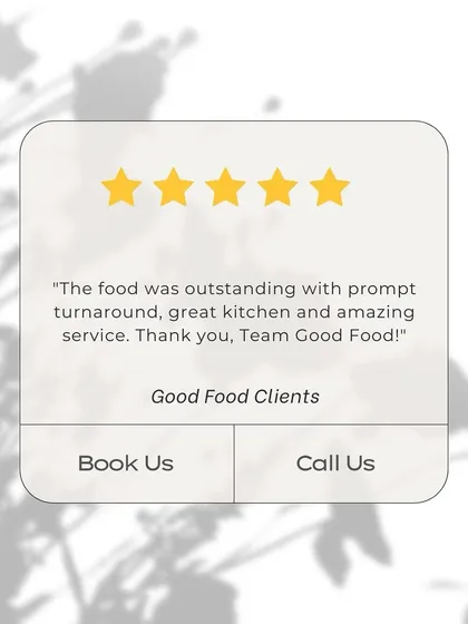 "The food was outstanding with prompt turnaround." Our team works hard to deliver not just great food but also amazing service.
