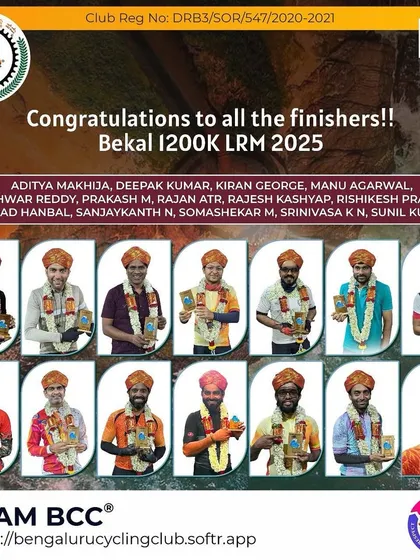 Another incredible achievement by our riders at the Bekal 1200K LRM. We give a special shoutout to Nageshwar Reddy for his sheer determination to finish the ride, no matter what. That's the randonneuring spirit.