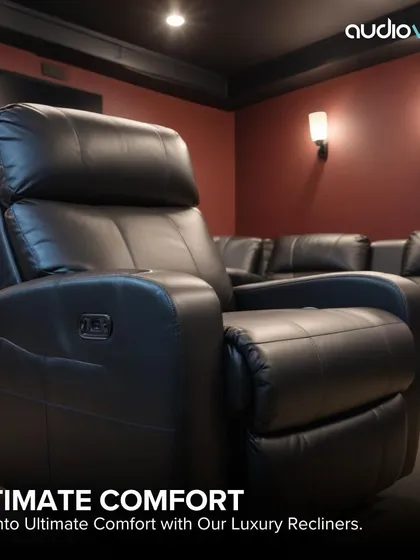 Comfort is paramount. We source and install a variety of luxury home theater recliners, focusing on ergonomic design, premium materials, and practical features like cupholders and USB ports.