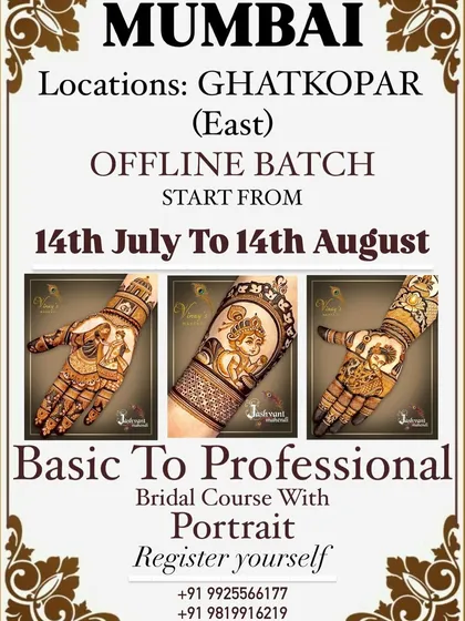 Join our upcoming Basic to Professional bridal course in Ghatkopar, Mumbai. This intensive offline batch is designed to take your skills to the next level, with a special focus on portrait and figure work.