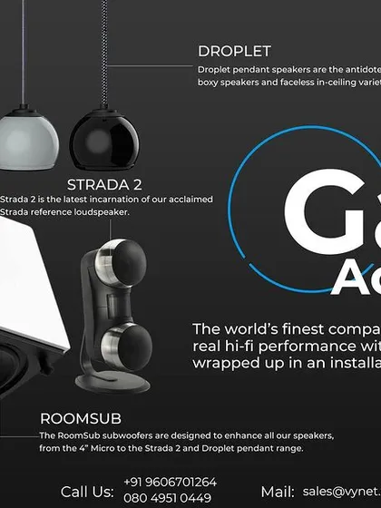 We believe audio systems should look as good as they sound. We partner with brands like Gallo Acoustics to provide compact, high-performance speakers in various designs and colors, ensuring your sound system enhances your interior design.