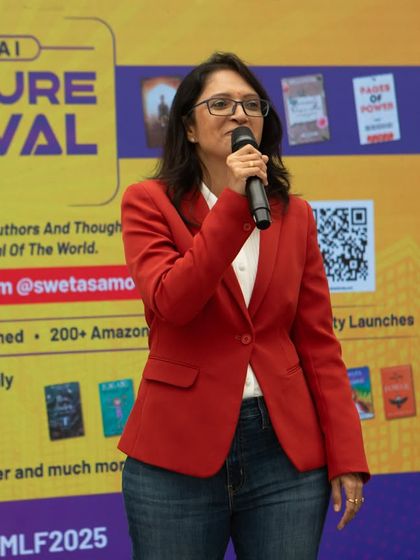 Me speaking at the Navi Mumbai Literature Festival. The first line of literature that made you fall in love with words is a powerful memory. For me, it was Shakespeare.