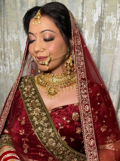 Another beautiful shot of my bride, looking serene and happy. The makeup is designed to be picture-perfect from every angle.
