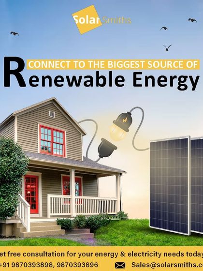 Connect to the biggest source of renewable energy. My solar panels plug your home directly into the power of the sun.