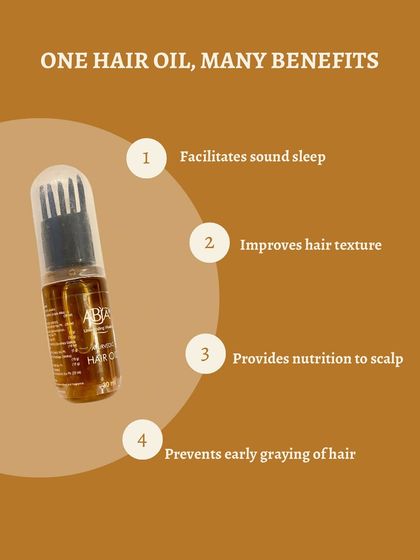 One hair oil, many benefits. It facilitates sound sleep, improves hair texture, provides nutrition to the scalp, and helps prevent early greying.