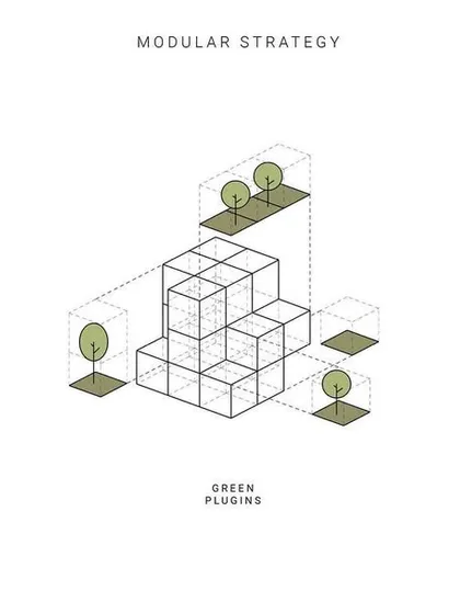 The modular strategy for the Kolgaon homes is based on a simple cube framework. We developed this into a complex form by adding "green plug-ins" and varied material treatments, resulting in houses that are both efficient to construct and visually unique.