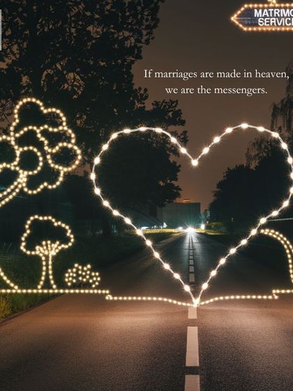 This beautiful light decoration forming a heart on a road symbolizes the journey to love. I am the messenger who guides you on this path.