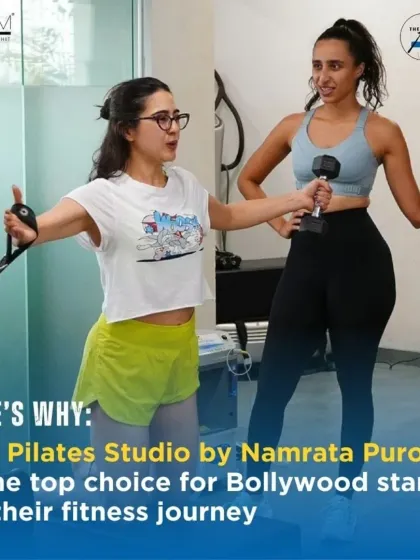 Why do Bollywood stars choose The Pilates Studio? This image of Sara Ali Khan and Namrata Purohit captures the essence of our personalized, results driven approach that keeps them at the top of their game.