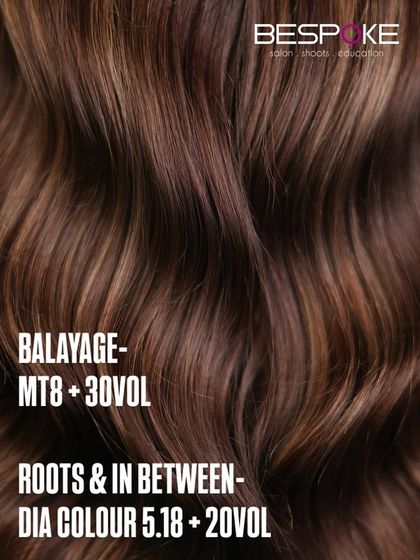 For the hair color experts: here is the L'Oréal Professionnel formula we used to achieve this specific Mocha Caramel look, blending Dia Colour for the roots and in-between sections.