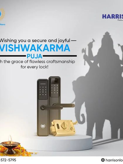 On Vishwakarma Puja, I honor the divine architect with locks that reflect flawless craftsmanship. May this day bring you safety, success, and security that stands the test of time.