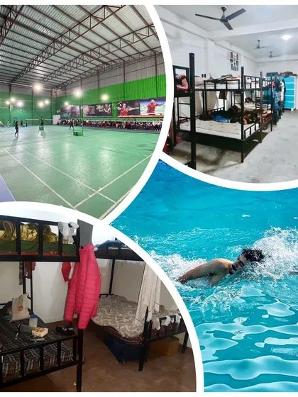 I provide a complete ecosystem for athletic development. This includes BWF-approved courts for professional practice, hostel facilities for residential trainees, and a swimming pool for low-impact conditioning and recovery.