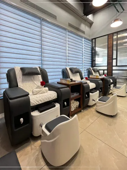 Welcome to your self care sanctuary. My pedicure stations are designed for total comfort and relaxation, with modern, hygienic equipment to ensure a premium and safe experience every time.