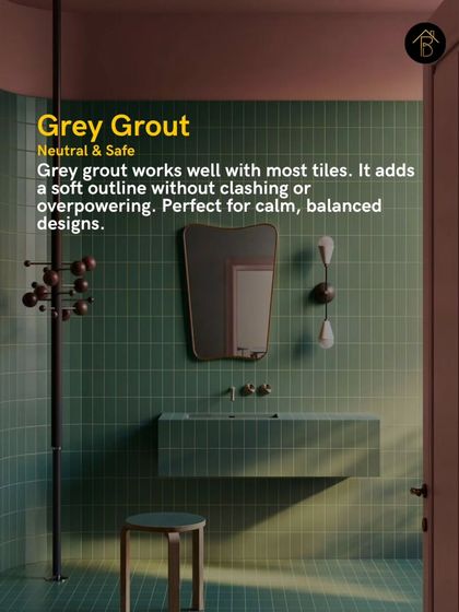 Grey grout is a safe and neutral option that works well with almost any tile. It provides a soft outline without overpowering the design, making it perfect for creating a calm and balanced look.
