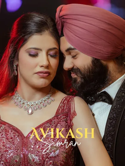 An intimate close-up of Avikash and Simran, their faces close, capturing the deep love and connection on their engagement day.