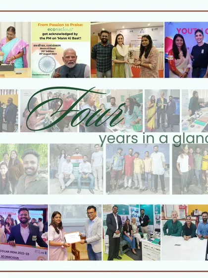 A collage celebrating four years of our journey. It's a glimpse into the impact, growth, and learning we've experienced while building Econscious.