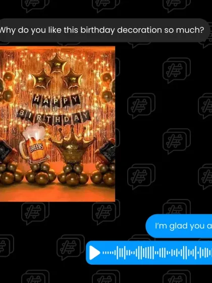 This image playfully captures a conversation about why a client loved a particular birthday decoration. It's this kind of enthusiasm and appreciation for the details that I strive for in every project.