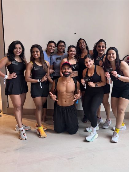A group of strong women from my training crew at the HYROX event. My program is designed to empower everyone to become the fittest version of themselves, and their performance on race day was proof of their hard work.