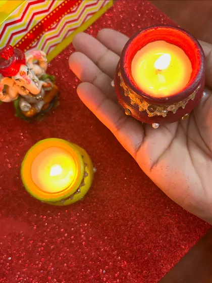 Our terracotta candles are small but create a beautiful, warm glow. They are eco-friendly and infused with delightful scents.