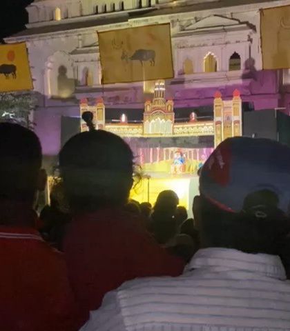 Another perspective showing the rapt attention of the crowd. Bringing our heritage to life for a new generation is the core of our mission at Dhaatu.