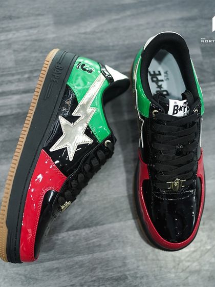 A clean shot of the Bapesta Dubai edition, showing both the side profile and the top-down view.