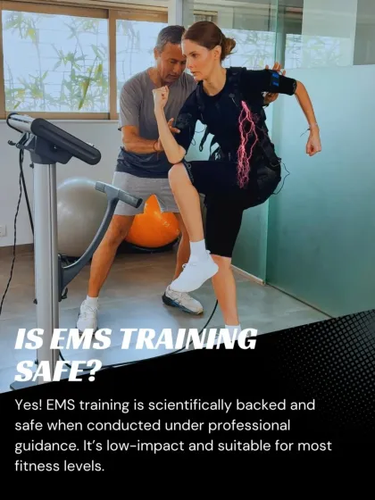 Is EMS training safe? Absolutely. Our EMS training is scientifically backed and always conducted under professional guidance. It is a low impact method suitable for most fitness levels.