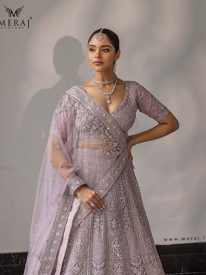 Meraj Couture - Luxury Occasion Wear Ethereal Lehengas: Pastels & Ivories photo 15
