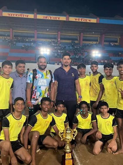Our junior team after winning the Mumbai City Kabaddi Association's west zone tournament.