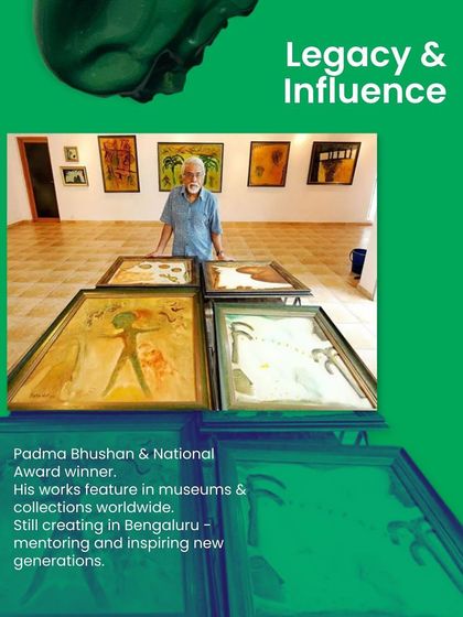 A Padma Bhushan and National Award winner, S.G. Vasudev’s works feature in museums and collections worldwide. He continues to create and mentor from his Bengaluru studio today.