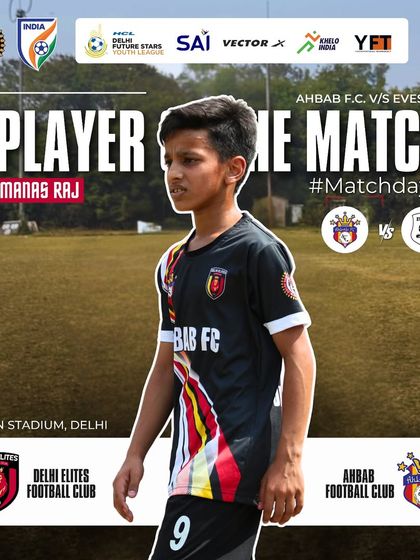 Manas Raj, named Player of the Match for his stellar performance and opening goal on Matchday 7 of the HCL Youth League.