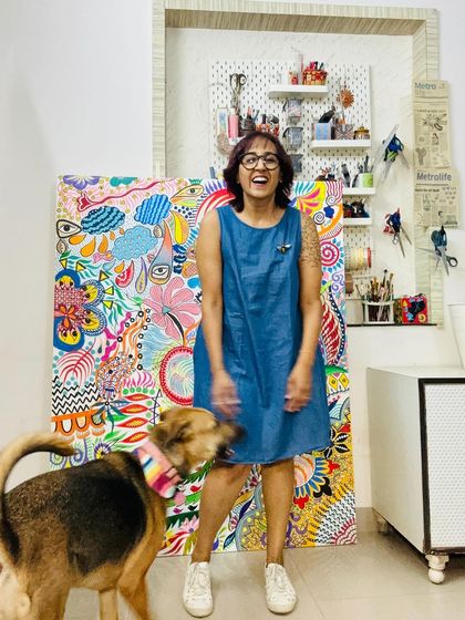 A photobomb from Bingo. He's always there to add some extra joy and chaos to my photoshoots.