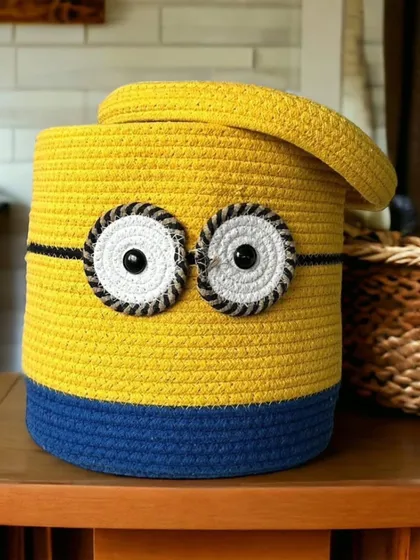 For fans of the movie Despicable Me, this Minion-themed multipurpose basket is a must-have for laundry or toy storage.