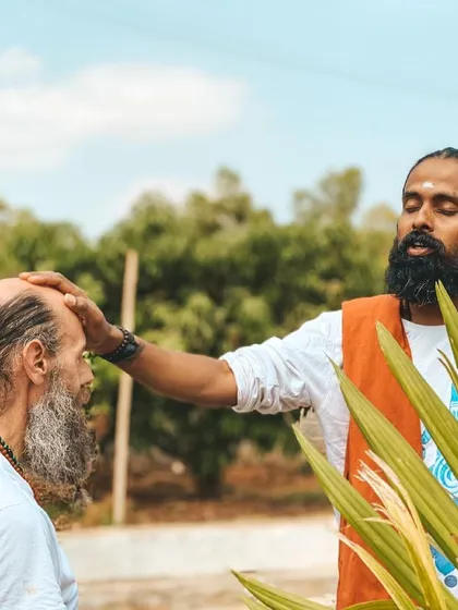 The guru is a guide who helps you find the teacher within. Here, I offer a Shaktipat blessing, an energetic transmission to awaken the student's own inner wisdom.