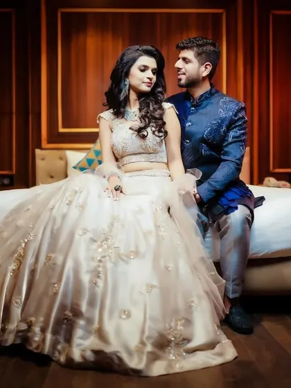 Another angle of the romantic indoor reception shoot.