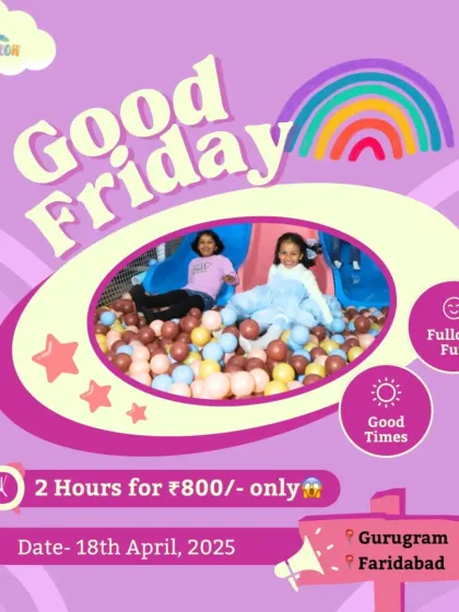 For Good Friday, we had a special offer for two hours of fun, letting kids enjoy a day of good times in our play area.