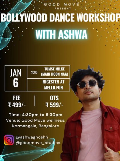 Announcing a workshop on the classic 'Tumse Milke'. My classes cover everything from the latest hits to timeless Bollywood numbers.