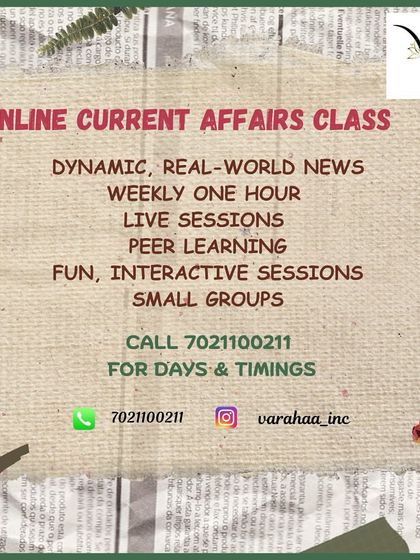 Knowing about the world is a need, not a choice. Our online current affairs class offers dynamic, real-world news in fun, interactive live sessions. We use small groups for peer learning, presentations, and worksheets to make the news accessible for kids.