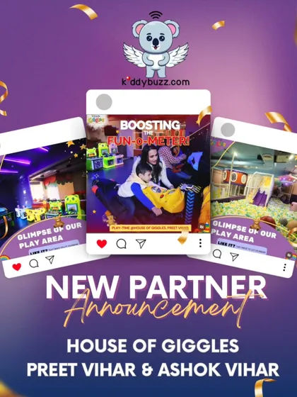 I'm excited to announce our partnership with House of Giggles at both Preet Vihar and Ashok Vihar! Get 10% off on every ticket booking through KiddyBuzz for double the fun.