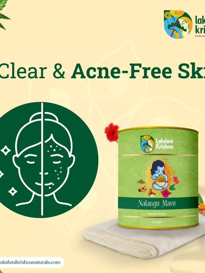 Achieve clear and acne-free skin with Nalangu Maavu. Its natural antibacterial and anti-inflammatory properties help to fight pimples and keep your skin healthy.