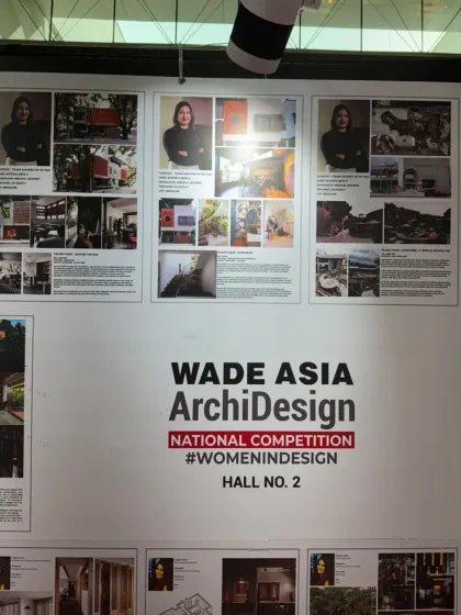 Our presentation board at the WADE Asia ArchiDesign competition, showcasing a portfolio of our work.