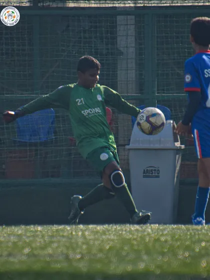 A goalkeeper prepares to make a save. Our specialized training ensures our keepers are always ready for action.