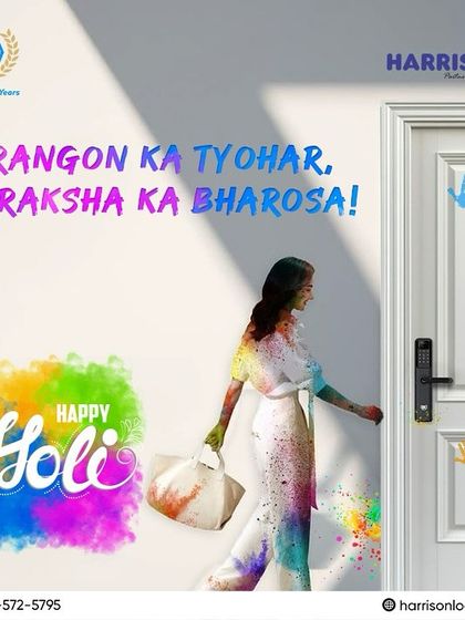 Rangon ka tyohar, suraksha ka bharosa! This Holi, we wish you a celebration full of color and joy, all while your home remains secure with the trust of a Harrison lock.