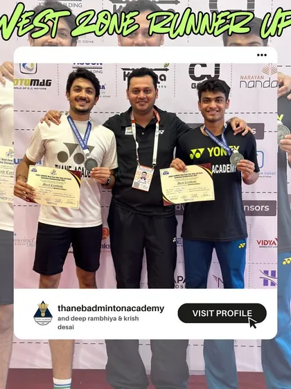 Deep Rambhiya and Krish Desai as runners-up at the West Zone Championships in Anand, Gujarat.