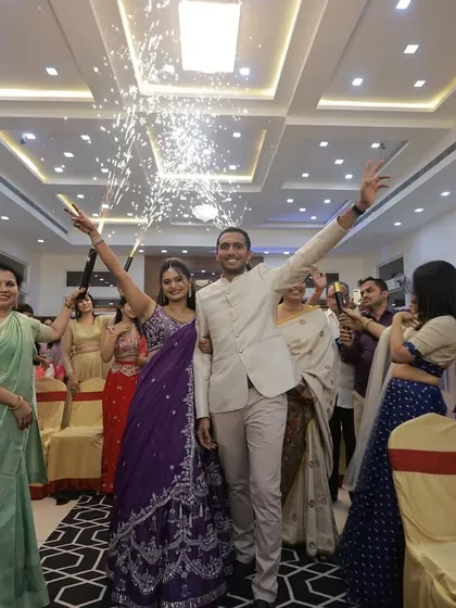 The couple's exit from the main ceremony, celebrated with handheld sparklers by their friends and family. It's a great way to transition into the reception party.