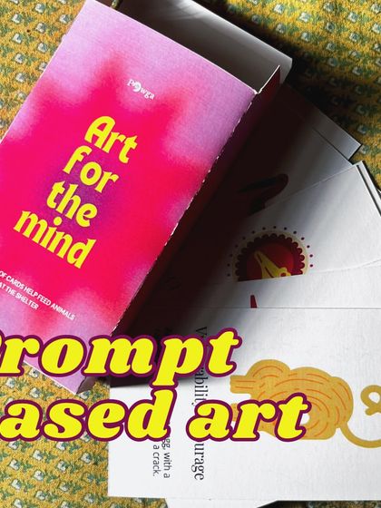 An "Art for the Mind" prompt card from our Goa workshop, where we use creative prompts to spark introspection.