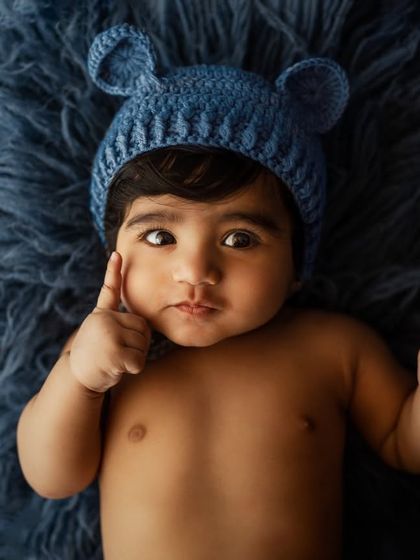 Adding a little bear hat for a touch of whimsy and fun.