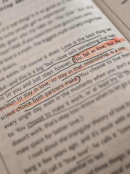 "You fall in love, but the conscious choice both partners make every single day is to stay in that relationship." A highlighted quote from *Match Me If You Can*.