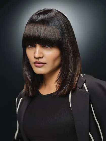 For the "Beatniks" trend by Schwarzkopf, I created a makeup look to match the edgy, sharp haircut. The look is clean and defined, with a focus on flawless skin and a neutral palette.