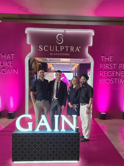 The full team from my clinics attending the Sculptra GAIN event. Our collective dedication to education and innovation in aesthetic medicine ensures we provide the highest standard of care.