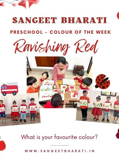 Our "Colour of the Week" themes make learning vibrant and fun. During 'Ravishing Red' week, children engage in show-and-tell with red objects and listen to stories like 'Little Red Riding Hood', reinforcing color recognition through immersive play.